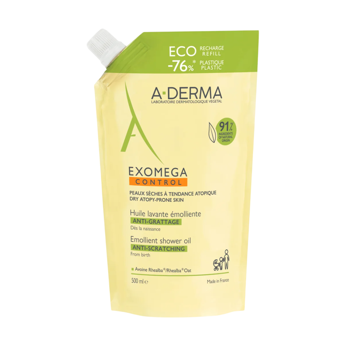 A-Derma EXOMEGA CONTROL Huile de nettoyage éco-recharge 500 ml