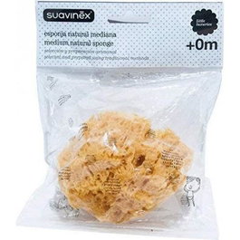 Suavinex Dimistris Eponge Naturelle Moyenne pour le Bain Bébé - Soin Doux et Hygienique