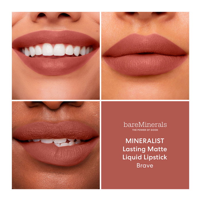 Bare Minerals Mineralist Lasting Matte #brave Rouge à Lèvres Liquide Fini Mat Couleur Vive 4 ml Vegan Cruelty Free