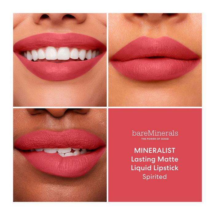 Bare Minerals Rouge à Lèvres Mineralist Comfort Matte #spirited - Fini Mat Longue Tenue Confortable, Vegan, 4ml