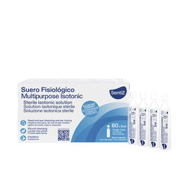 Senti2 Sérum Physiologique Monodose 60 x 5 ml Hygiène Oculaire Nasale Auriculaire Soin Plaies