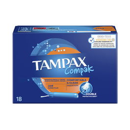 Tampax Compak Super Plus Tampon Hygiénique Femme Flux Abondant 18 Unités