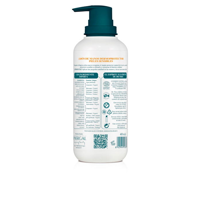 Dr. Tree Savon Mains Dermoprotecteur pour Peaux Sensibles - Nettoyant Doux aux Ingrédients Naturels, 200 ml