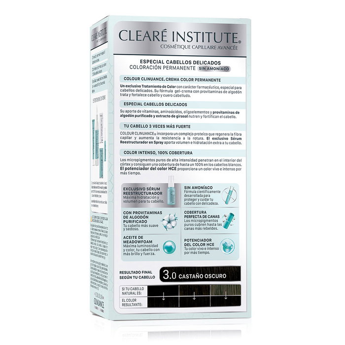 Clearé Institute Coloration Cheveux Délicats #3.0 Brun Foncé - 1 Unité