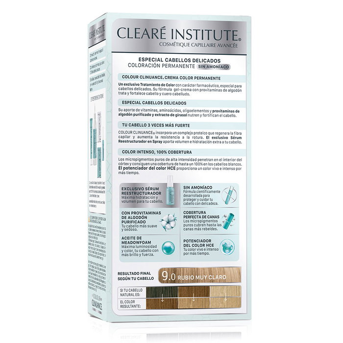 Clearé Institute Coloration Cheveux Délicats #9.0 Blond Très Clair 1 Unité