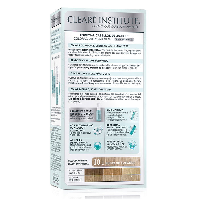 Clearé Institute Coloration Clinuance pour Cheveux Délicats #10.1 Blond Champagne - Soin sans ammoniaque pour cheveux sensibles