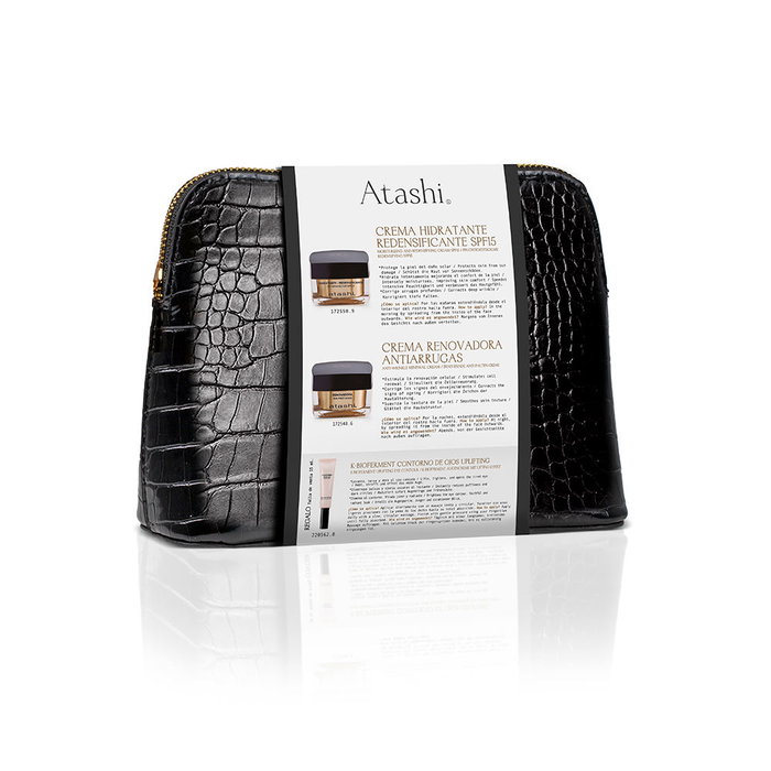 Atashi Coffret Traitement Anti-Âge 2 Pièces - Crème Rénovatrice et Crème Hydratante - Soin Anti-Rides et Redensifiant pour Peaux Sèches et Sensibles