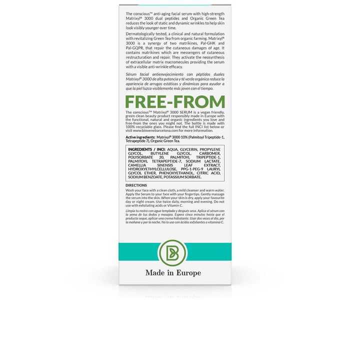 The Conscious Sérum Liftant Anti-Âge MATRIXYL au Thé Vert Bio 30 ml - Rides, Matrixyl 3000, Peau Jeune