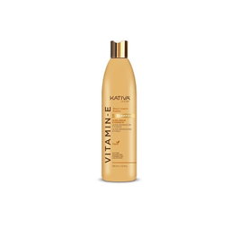 Kativa Shampoing Fortifiant Vitamine E, Biotine et Bambou 355 ml - Nourrit et répare les cheveux