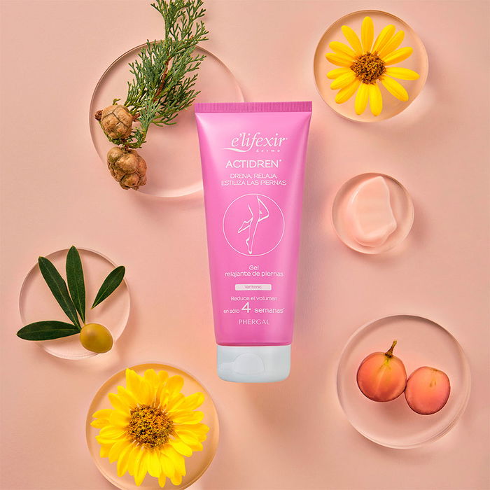 E'Lifexir Gel Jambes Fatiguées Actidren 200 ml, Sensation de Fraîcheur et Réduction des Liquides