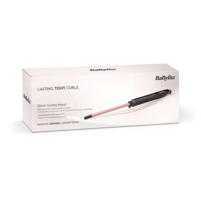 Babyliss C449E Tenacilla Rizadora Profesional 10mm Nano Quartz Ceramic 160-210°C Cable 2.5m Rose