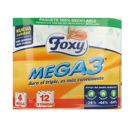 Foxy MEGA3 Papier Hygiénique Triple Duración 4 Rouleaux