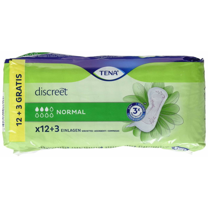 Tena Lady Discreet Normal Compresses pour Incontinence, 15 unités