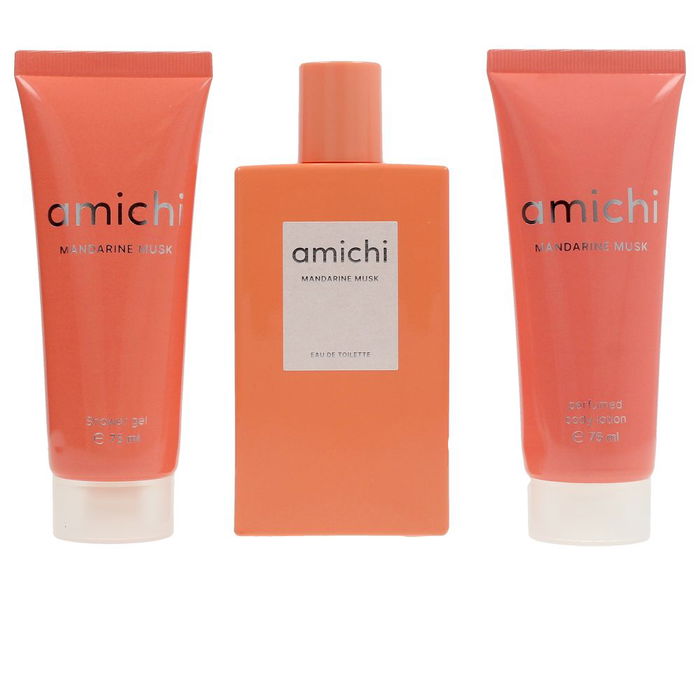 Amichi Lot de 3 pièces : Eau de Toilette vaporisateur 75 ml, gel douche 75 ml, body milk 75 ml