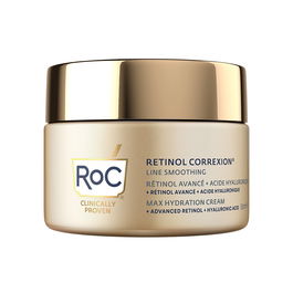 Roc RETINOL CORREXION Crème Lissante Hydratation Maximale, Acide Hyaluronique, 50 ml