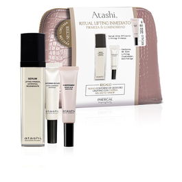 Atashi - Lot de 3 pièces : Sérum Éclat et Fermeté 50 ml + Contour des yeux 15 ml + Gua Sha - Soin anti-âge illuminant et apaisant pour tous types de peaux