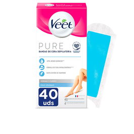 Veet Bandes de Cire Pure pour Peau Sensible Corps 40 unités
