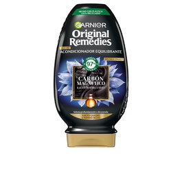 Garnier Original Remedies Après-Shampoing Magnétique au Charbon Actif et Huile de Nigelle, 250 ml, Cheveux Gras, 72h Hydratation