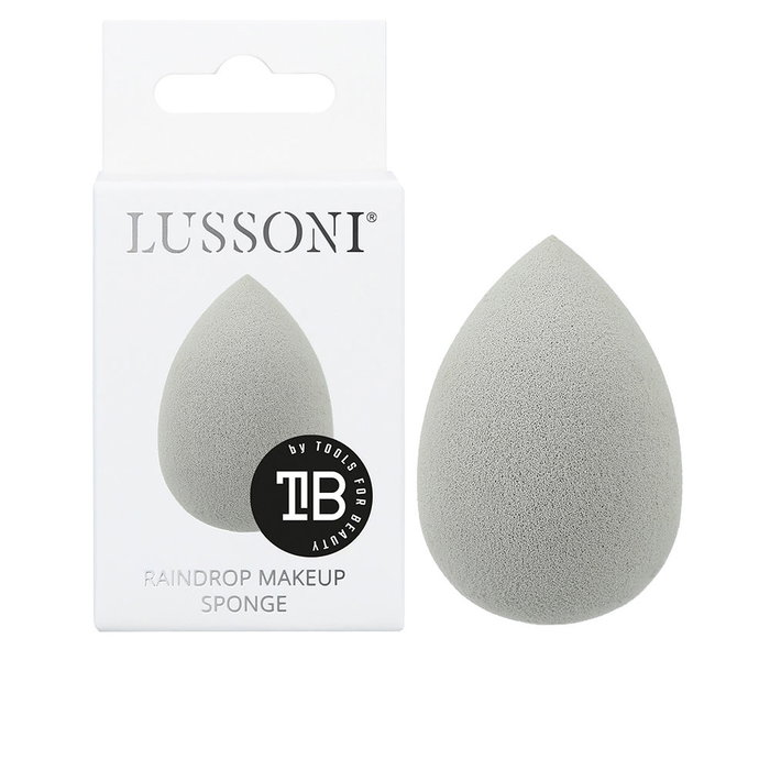 Lussoni Éponge Makeup Raindrop Gris - Pour fond de teint et correcteur, partie effilée pour zones délicates, sans latex, 1 unité