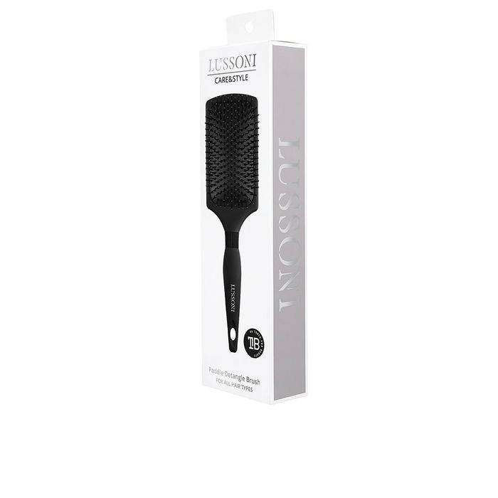 Lussoni Brosse Démêlante Paddle CARE & STYLE pour Tous Types de Cheveux, Coussin d'Air Flexible, Poils en Nylon