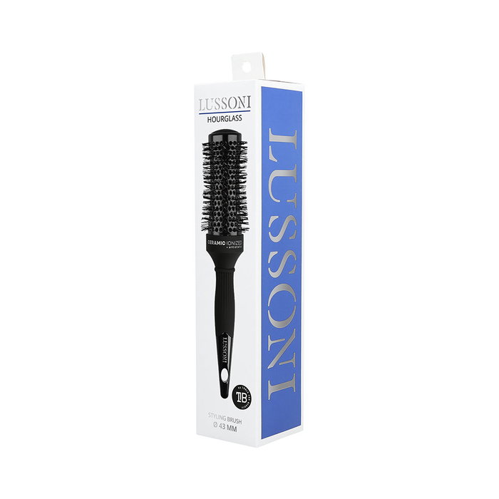 Lussoni Brosse coiffeuse souple à poils ondulés en nylon 43 mm avec revêtement en céramique et technologie ionique - Pour femmes