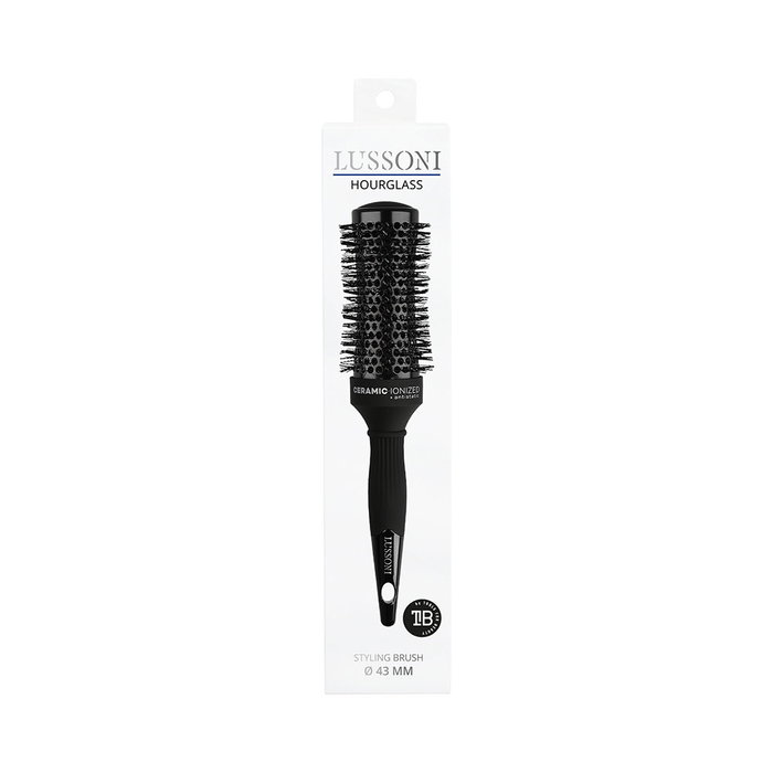 Lussoni Brosse coiffeuse souple à poils ondulés en nylon 43 mm avec revêtement en céramique et technologie ionique - Pour femmes