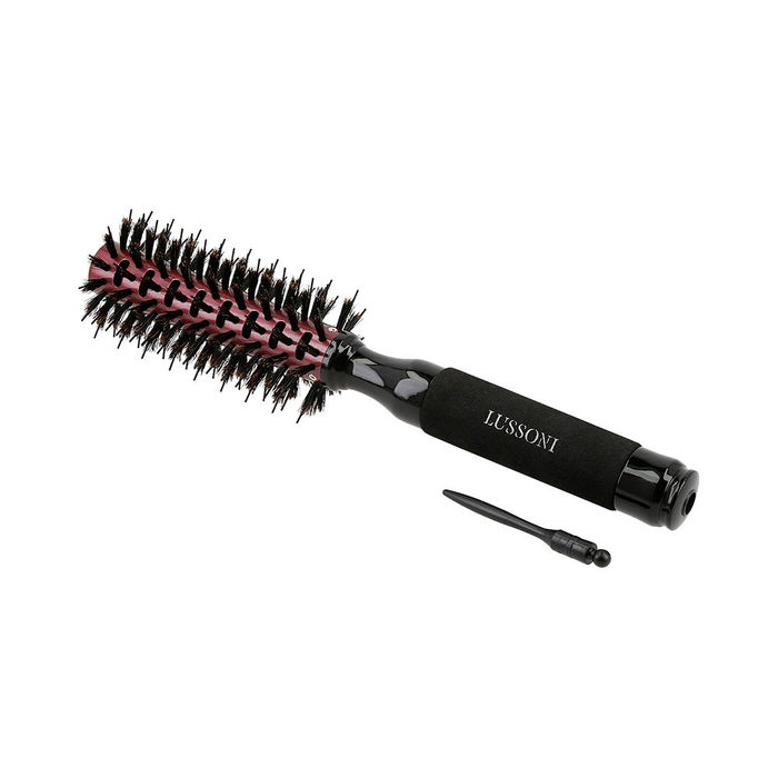 Lussoni Brosse Natural Style #22 mm Poils Naturels et Nylon Revêtement Céramique Bois de Hêtre pour Cheveux Femme