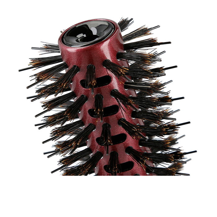 Lussoni Brosse Natural Style #22 mm Poils Naturels et Nylon Revêtement Céramique Bois de Hêtre pour Cheveux Femme