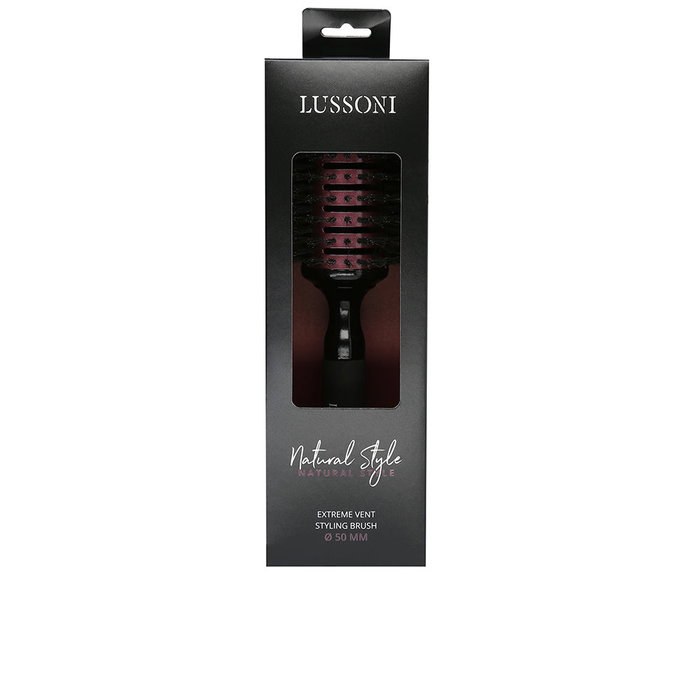 Lussoni Pinceau Brosse Coiffant Ventilation Extrême 50 mm, Corps Céramique et Poils Naturels, avec Épingle Amovible, Femme