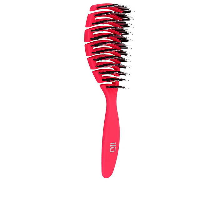 Ilü Brosse de Ventilation Flexible My Happy Color Ocean Purple - Pinceau à Cheveux avec Poils Végétaux - Rose