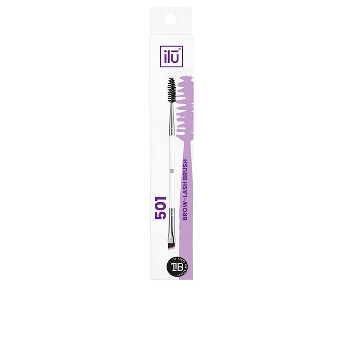 Ilū Pinceau BROW-LASH #501, Brosse et Peigne à Sourcils et Cils pour Femme, Outil Maquillage Démêlant et Sculptant, Fibre Taklon Vegan