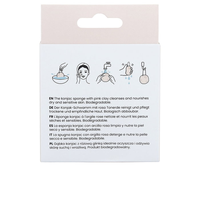 Ilū Éponge Konjac Argile Rose 1 unité