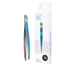 Ilū Brucelles obliques #Rainbow Acier inoxydable 9,6 cm Inclinées pour sourcils Femme 1 pièce