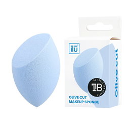 Ilü OLIVE éponge de maquillage Cut Bleu, texture souple sans latex, pour fond de teint et anti-cernes, résultat impeccable sans traces - 1 unité