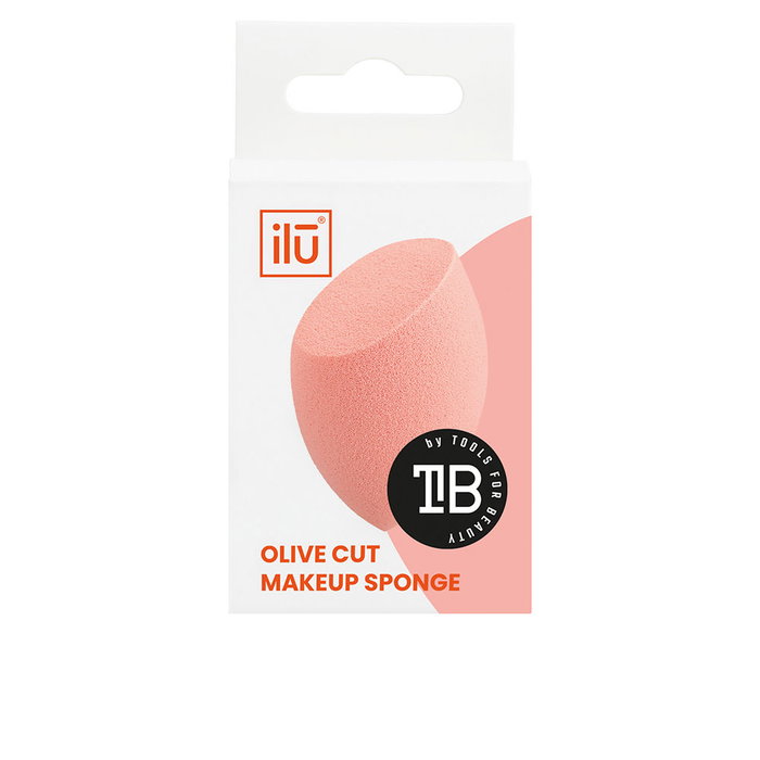 Ilŭ Éponge de Maquillage Olive CUT #Orange - Pour Fond de Teint et Anti-Cernes, Texture Douce et Sans Latex, 1 Unité