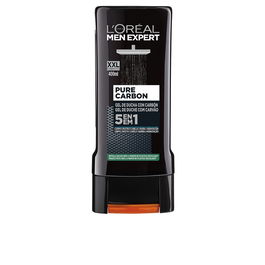 L'Oréal Paris Men Expert Gel Douche Pur Carbone 5 en 1 - Nettoyant Visage, Corps et Barbe - 400 ml