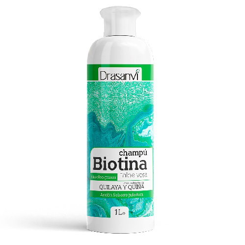 Drasanvi Shampoing Biotine et Aloe Vera 1000 ml pour cheveux gras