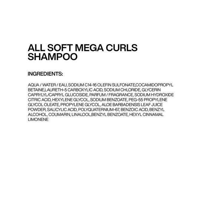 Redken ALL SOFT MEGA CURLS Shampoing Hydratant pour Cheveux Bouclés et Ondulés Sans Sulfates, Silicones et Parabènes - 300 ml