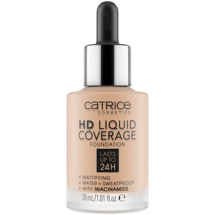Catrice Fond de teint liquide HD mat vegan, teinte 050 Rosy Ash, 30 ml Catrice Fond de teint liquide HD mat vegan, teinte 050 Rosy Ash, 30 ml