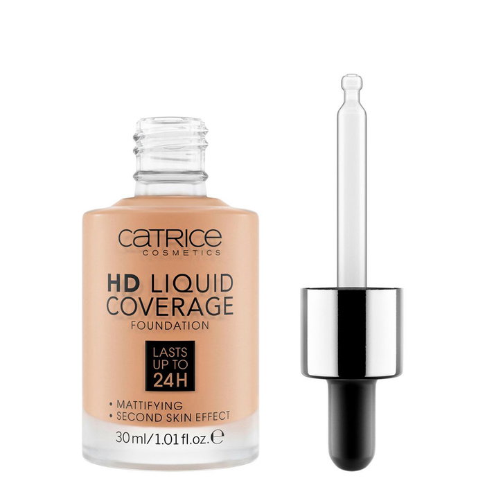 Catrice Fond de teint liquide HD mat vegan, teinte 050 Rosy Ash, 30 ml