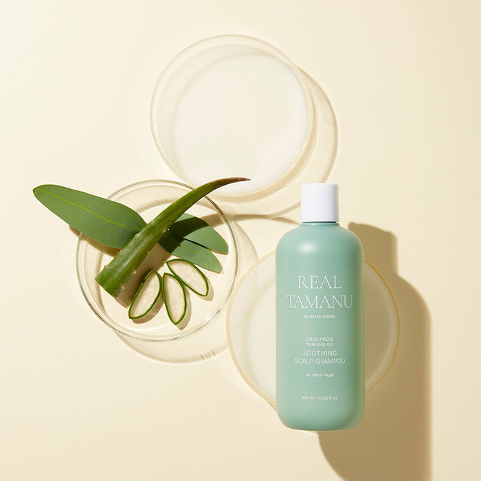Rated Green REAL TAMANU Shampooing Apaisant Cuir Chevelu Huile de Tamanu 400 ml