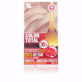 Azalea Color Total #10,1 Rubio Platino Ceniza - Teinture Permanente Crème avec Huile d'Argan et Tsubaki, Couverture Cheveux Blancs