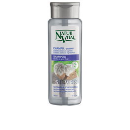 Natur Vital Shampooing Silver Cheveux Blancs et Gris 300 ml - Formule Naturelle Triple Action, Sans Parabènes ni Silicones, Cheveux Soinés et Doux