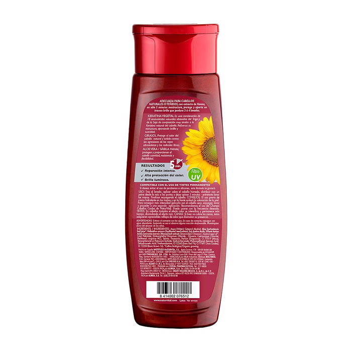 Natur Vital Masque Couleur Acajou 300 ml - Cheveux Colorés, Répare, Protège et Illumine, Sans Parabènes