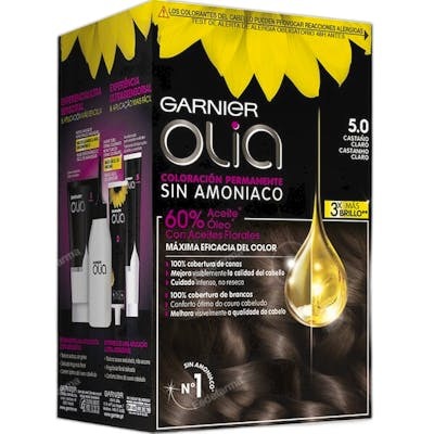 Garnier Olia Coloration Permanente 5.0 castaño claro Garnier Olia Coloration Permanente 5.0 castaño claro