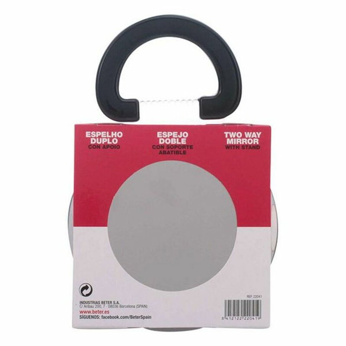 Beter Miroir métallique double avec grossissement x3 et support rabattable