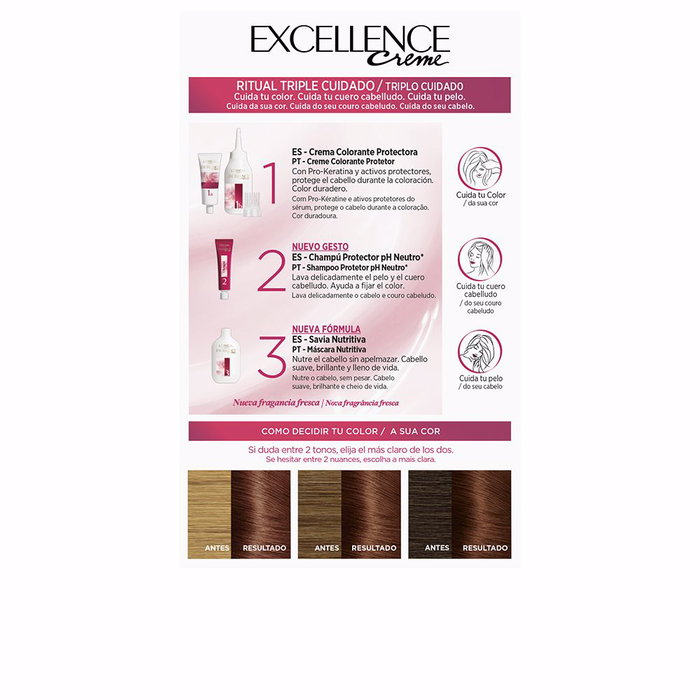 L'Oréal Paris EXCELLENCE Teinture Crème #4.54 Marron Acajou Cuivre 192 ml L'Oréal Paris EXCELLENCE Teinture Crème #4.54 Marron Acajou Cuivre 192 ml