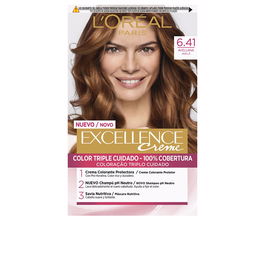 L'Oréal Paris EXCELLENCE Crème Colorante #6.41 Noisette 192 ml - Colorant Permanent Cheveux