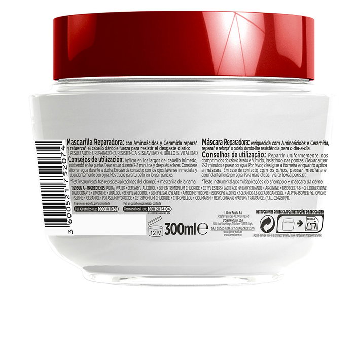L'Oréal Paris ELVIVE TOTAL REPAIR 5 Masque Reconstituant Réparation Cheveux Abîms, Secs, Fins 300 ml