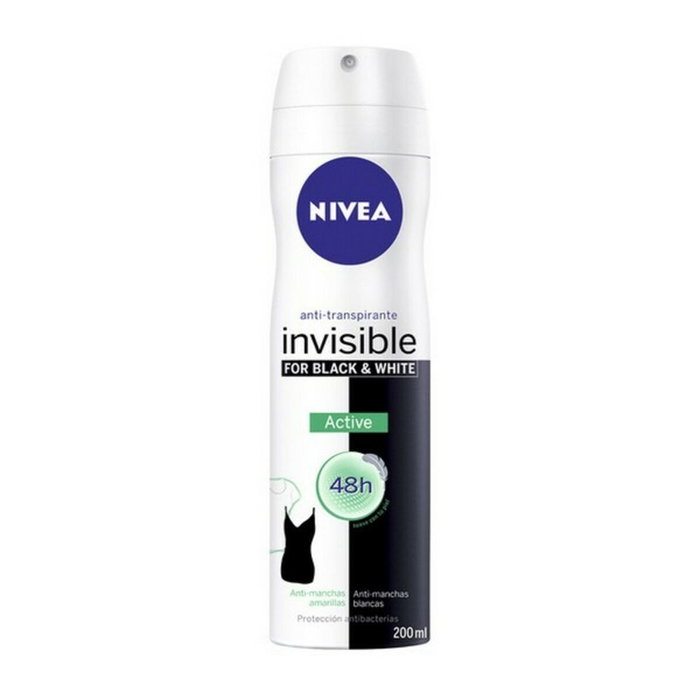 Nivea Black & White Invisible Active Déodorant Vaporisateur 200 ml